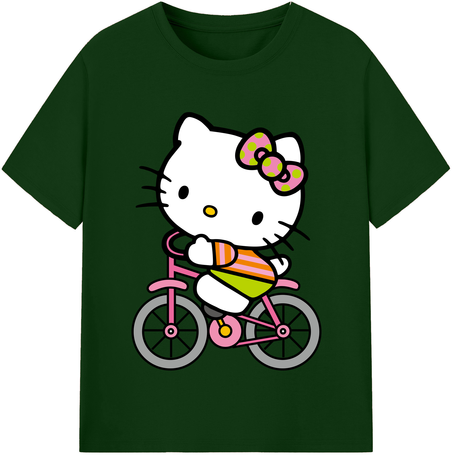 （画像用） Hello Kitty ハローキティ 綿100％半袖Tシャツ（フロントプリント）